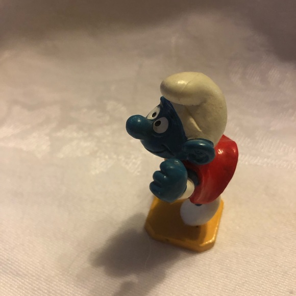 Vintage Superman Smurf Peyo Yellow Base Bully Germany 80ies - Picture 5 of 10